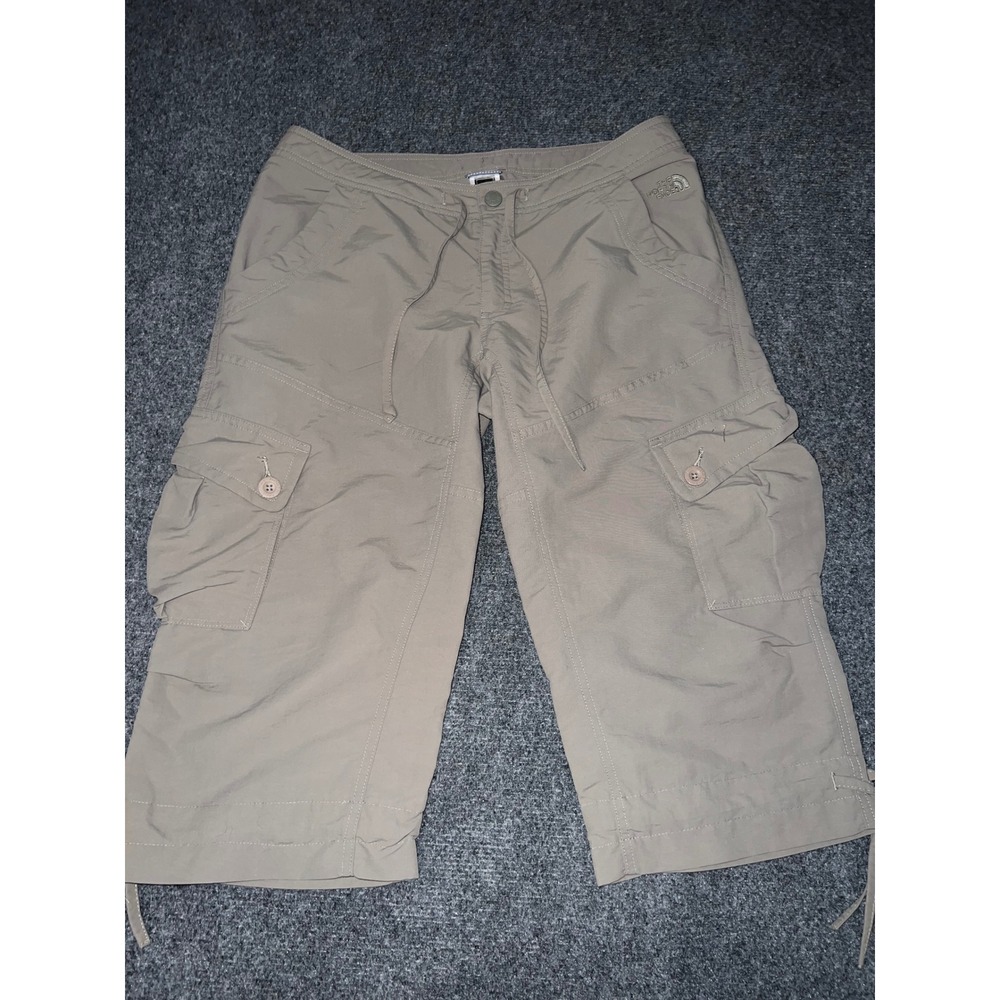 The North Face Womens Cargo Capri Pants Size 10 Taupe Brown Nylon Hiking Outdoor - Picture 1 of 7